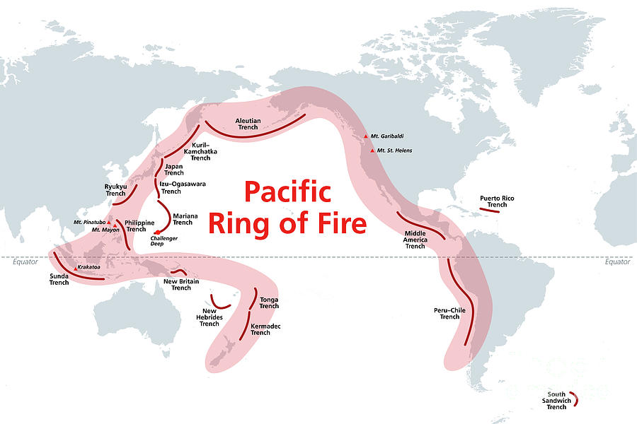 How entire Atlantic Ocean will be SEALED OFF by impassable volcano range  dubbed the Ring of Fire…but it'll take a while | The Sun