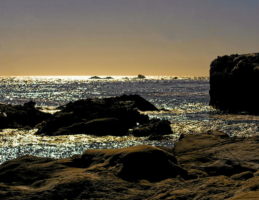 Pacific Rocks And The  Water Rolls Photograph