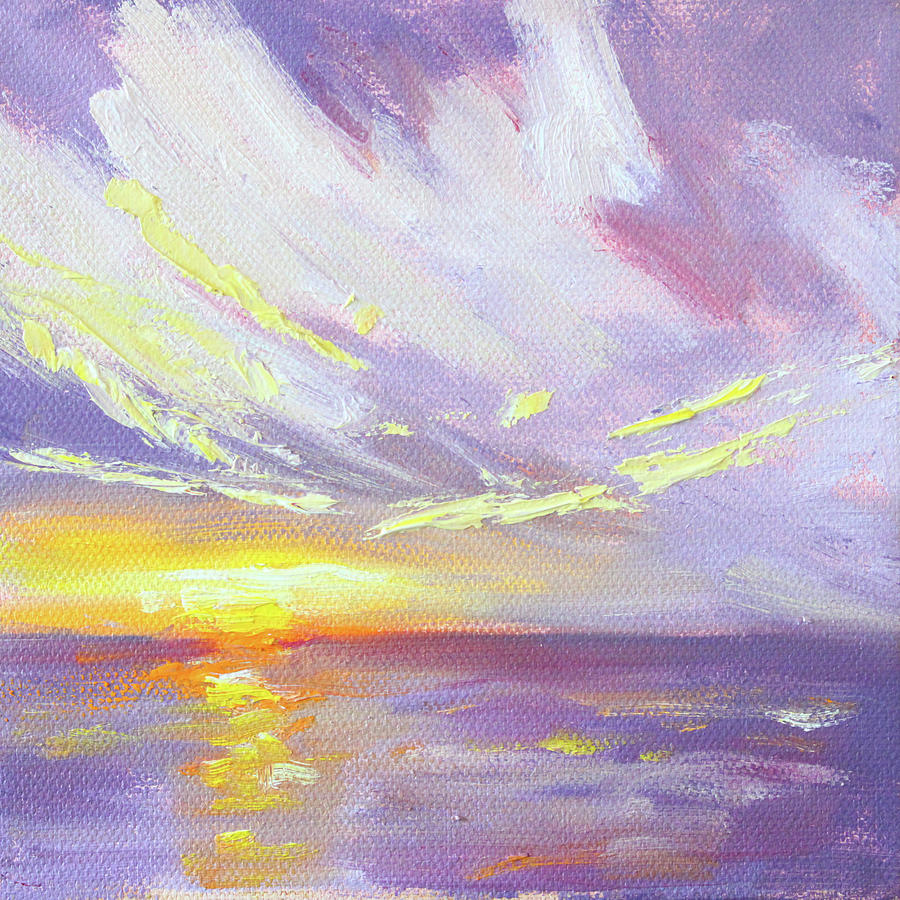 Pacific Seascape Sundown Painting by Nancy Merkle