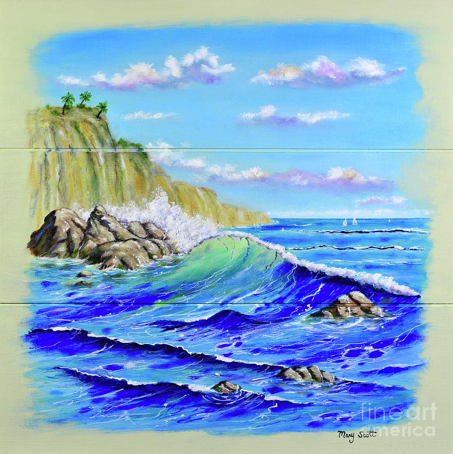 Pacific Wave In Paradise Painting by Mary Scott