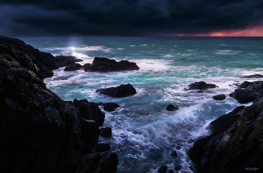 Pacific Waves At Night D Photograph by Frank Wilson