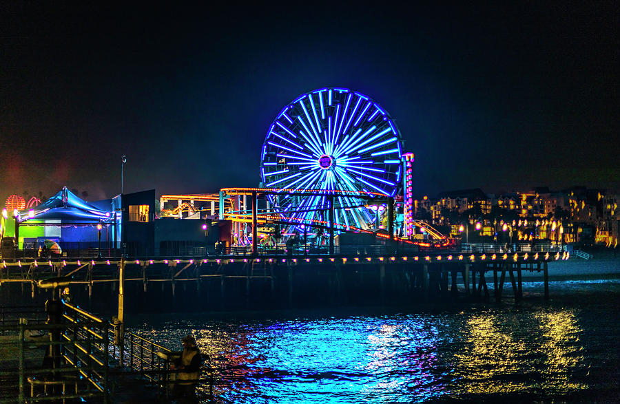 Pacific Wheel After Dark Photograph by Gene Parks