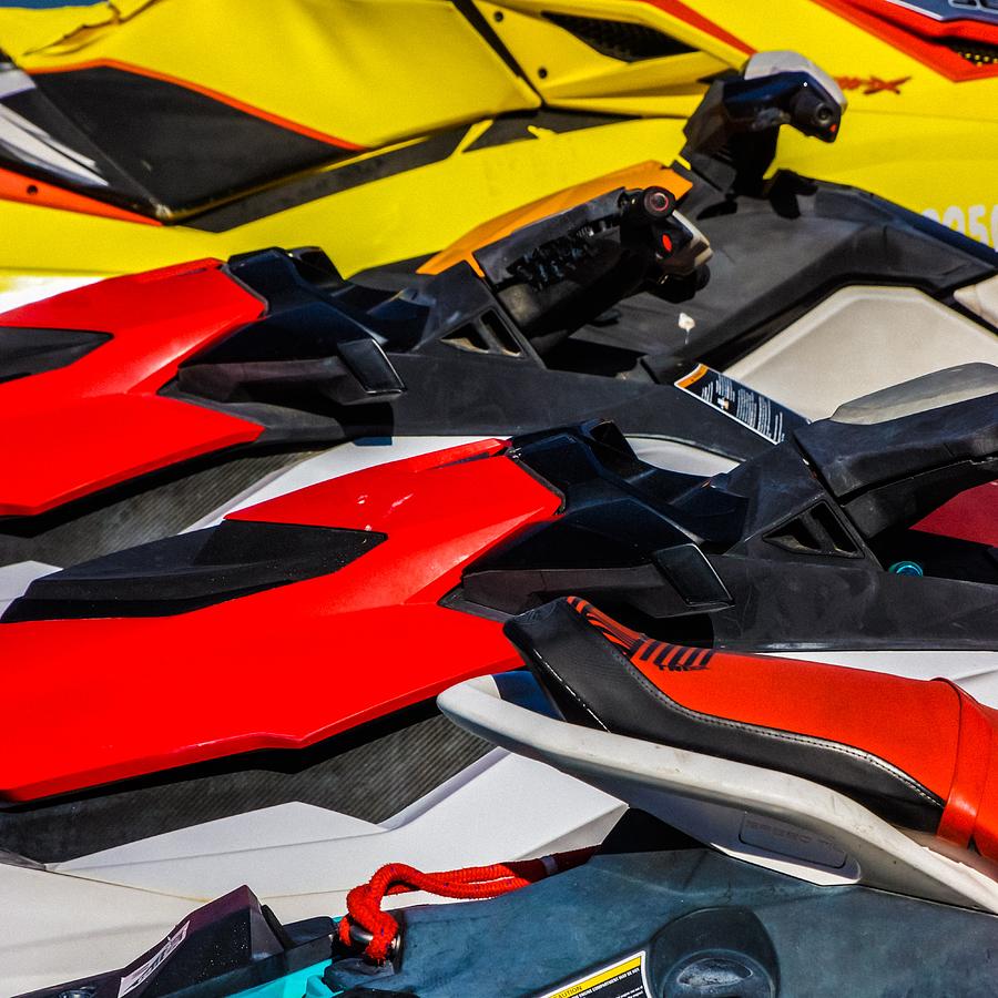 Pack of Jet Skis Photograph by Rodney Lee Williams