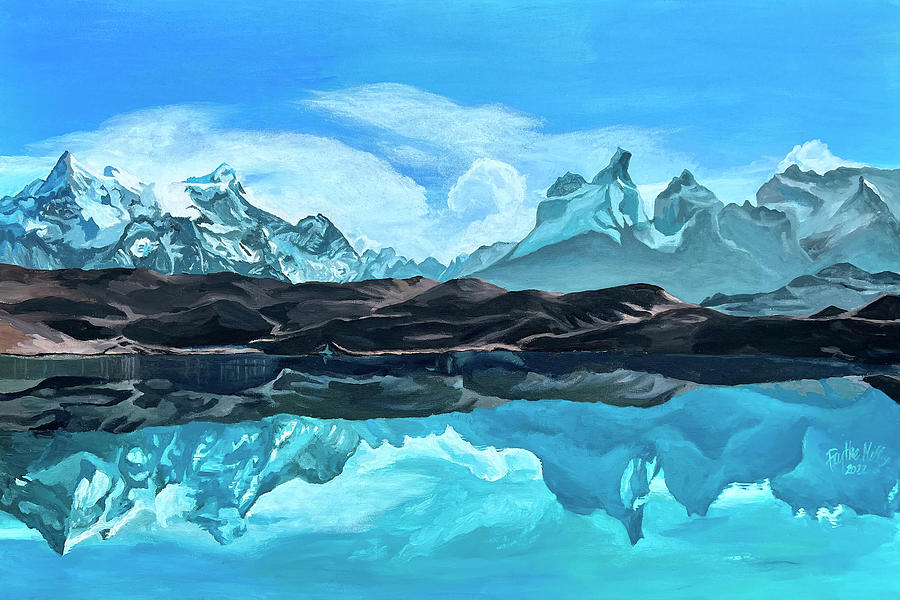 Mountain Painting - Patagonia Chile by Faythe Mills
