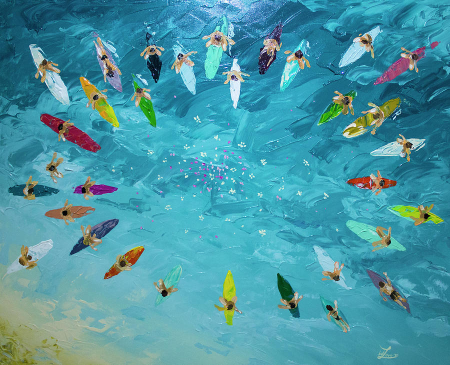 Paddle Out II Painting by William Love