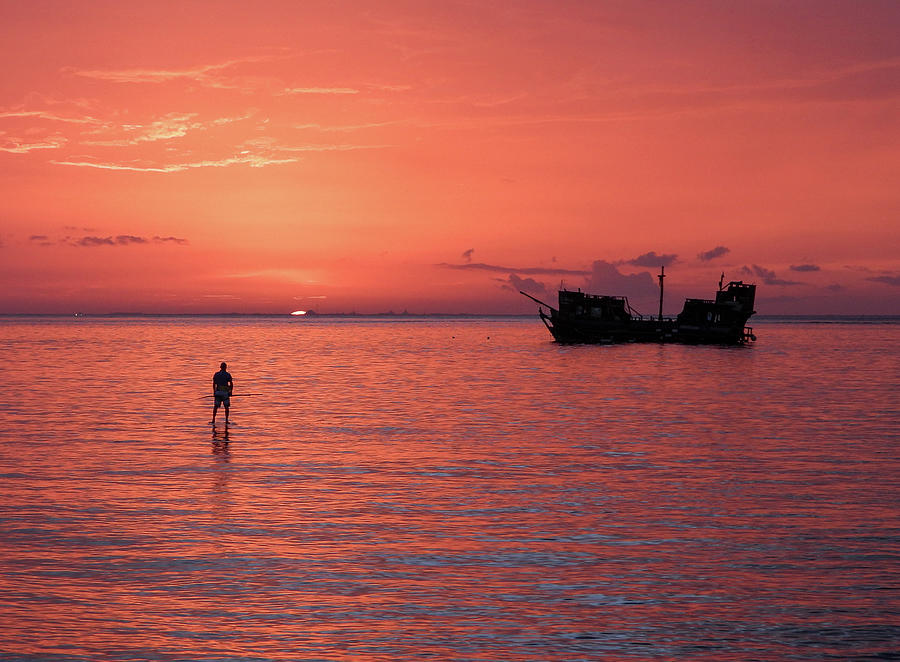 Cozumel Photograph - Paddleboard at Sunset by Rebecca Wenberg Cozumel Photograph - Paddleboard at Sunset by Rebecca Wenberg