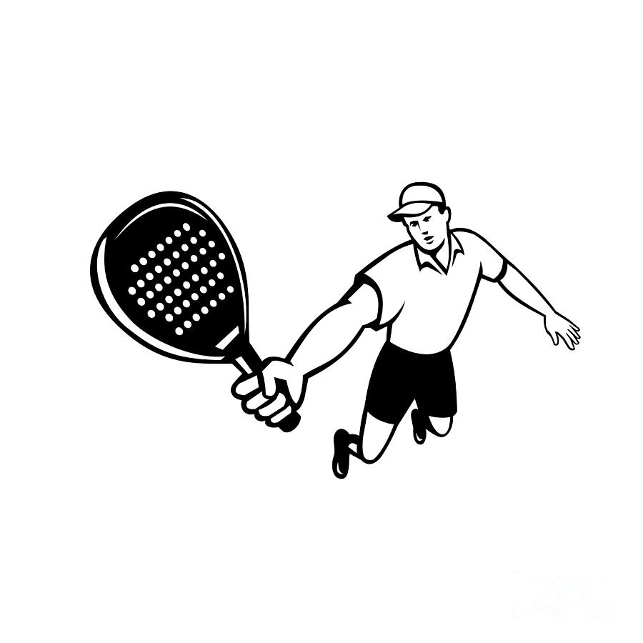 Racquetball Player Silhouette Retro Sports T-Shirt Men's Small / Black