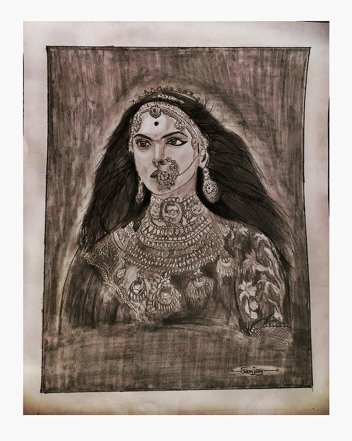 My sketching today! indian lady #art #pensketchdrawing #myart #blackin... |  TikTok
