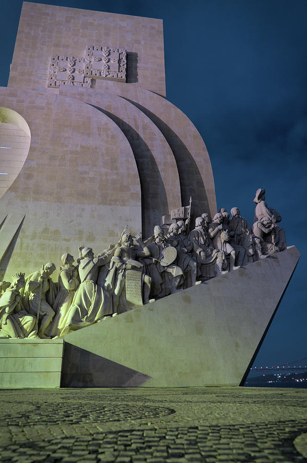 Padrao dos Descobrimentos at night in Lisbon Photograph by Angelo DeVal