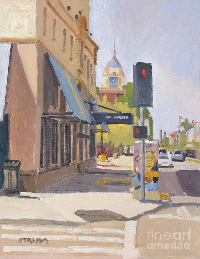 Padre Hotel Downtown Bakersfield California at 18th and H Streets Painting by Paul Strahm