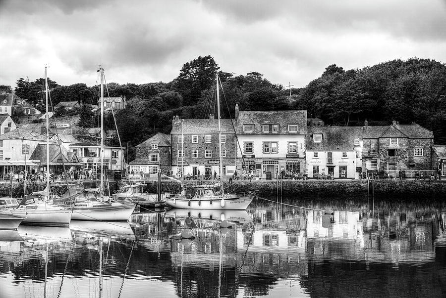 Padstow Harbor Reflection Black And White Photograph by Paul Thompson ...