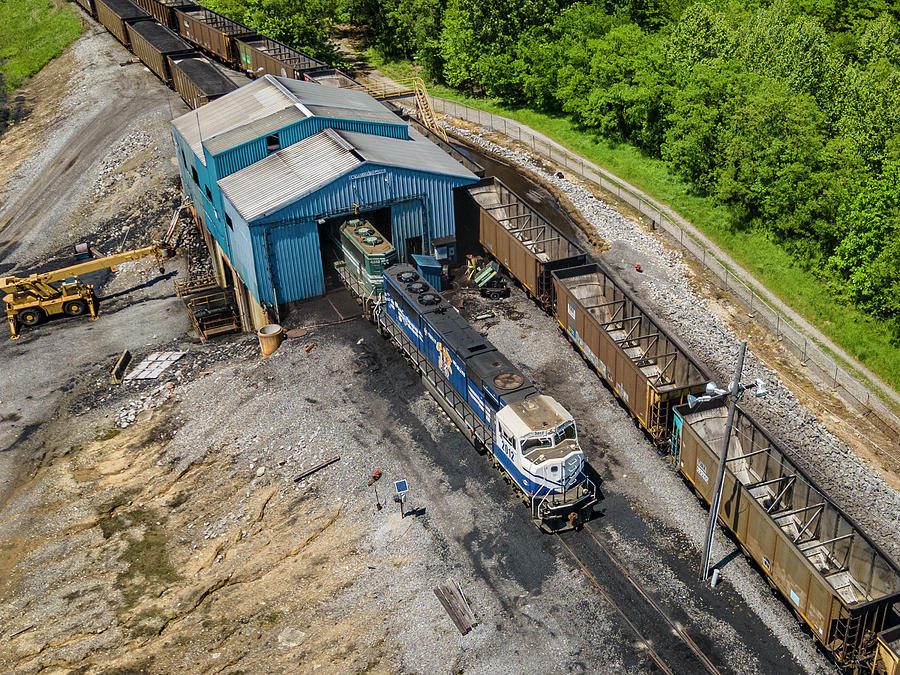 Paducah and Louisville Railway unloads at Calvert City Terminal Ky Photograph by Jim Pearson