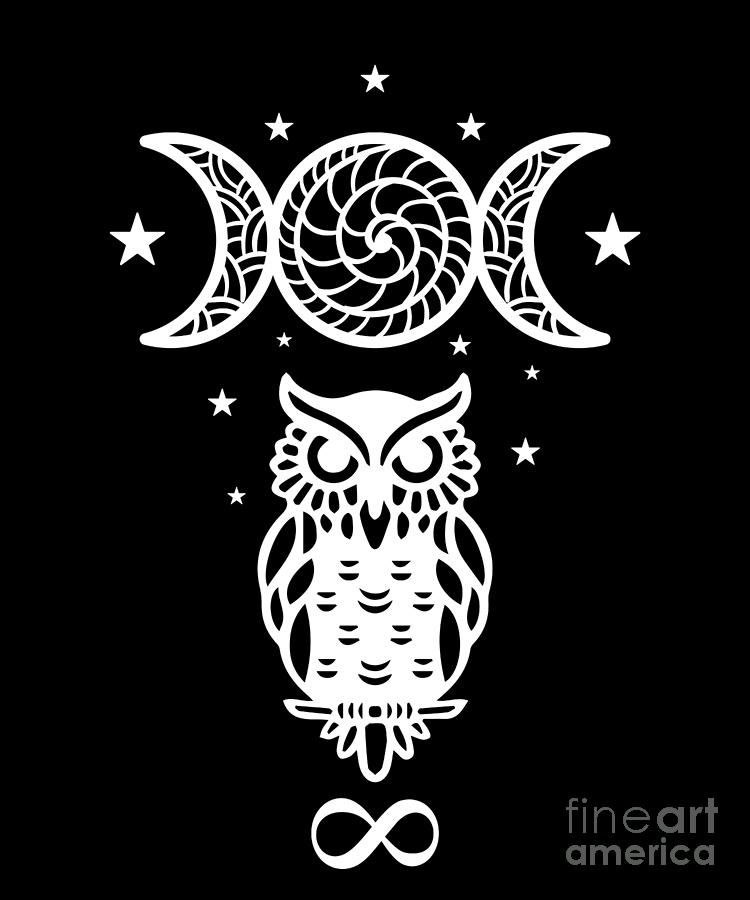 Pagan Art Symbols Of Hecate Moon Goddess Drawing by Noirty Designs