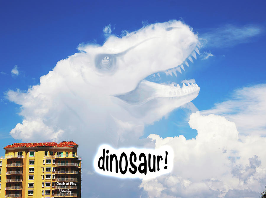 Page from Clouds at Play -dinosaur Digital Art by Brian Jay