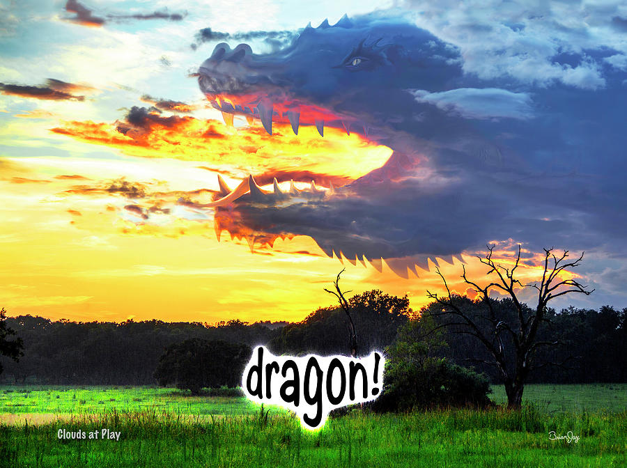 Page from Clouds at Play -dragon Digital Art by Brian Jay