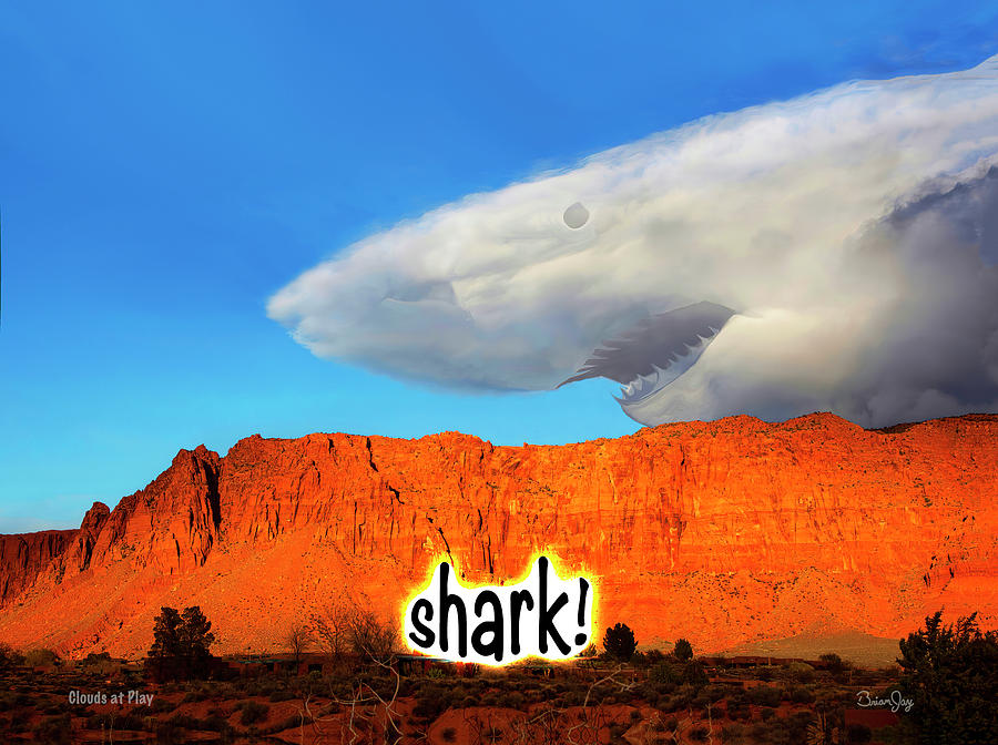 Page from Clouds at Play -shark Digital Art by Brian Jay