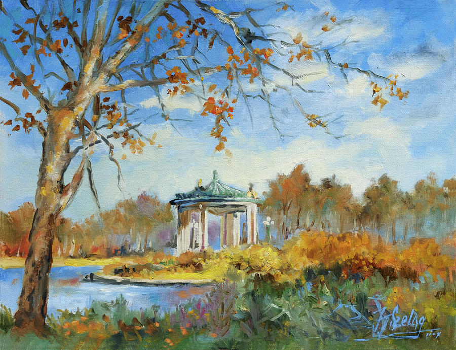 Pagoda Circle - Forest Park Painting by Irek Szelag