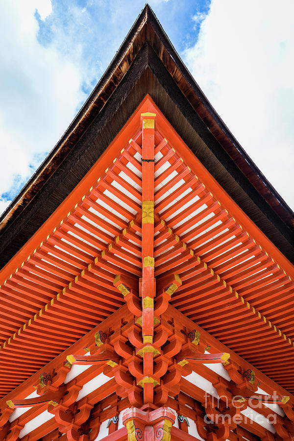Buddha Photograph - Pagoda roof structure, Miyajima by Lyl Dil Creations