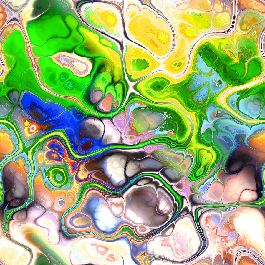 Paijo - Funky Artistic Colorful Abstract Marble Fluid Digital Art Digital Art by Sambel Pedes