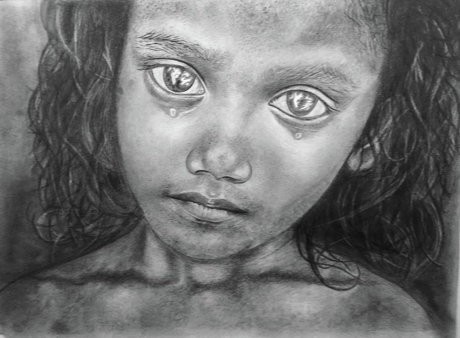 Pain of poverty Drawing by Deep Saab
