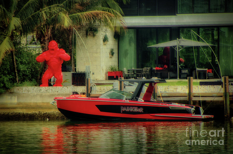 Painkiller and Red Ape Pop Art Sculpture in Miami Photograph by Doc Braham