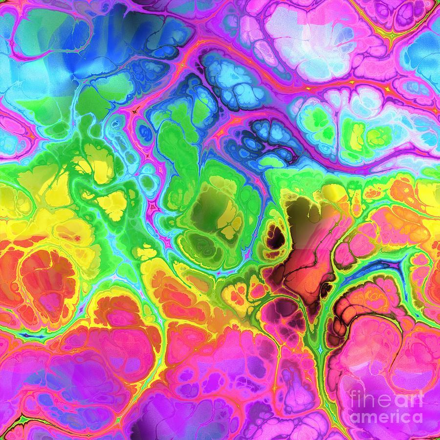 Paino - Funky Artistic Colorful Abstract Marble Fluid Digital Art Digital Art by Sambel Pedes