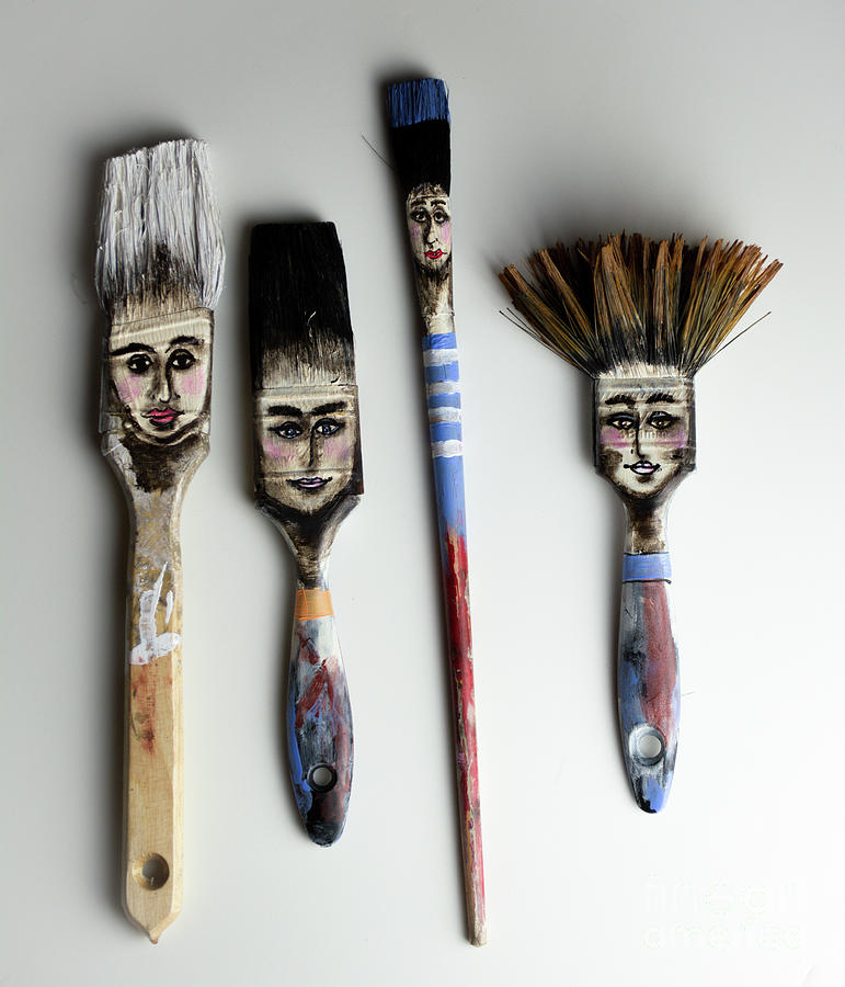 Paint Brush People 1 Painting by Patricia Panopoulos - Pixels