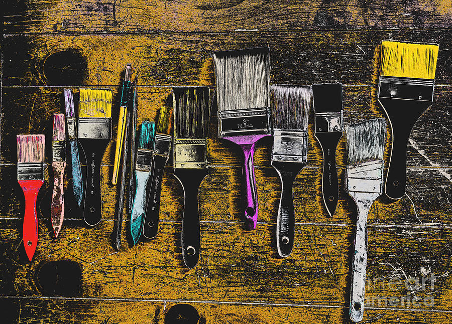 Paintbrushes #2 Mixed Media by Kae Cheatham