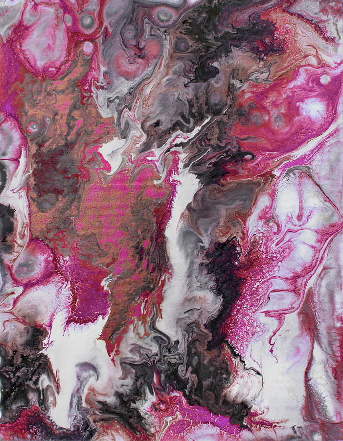 Paint Pour by Cori 219 Pink Painting by Corinne Carroll