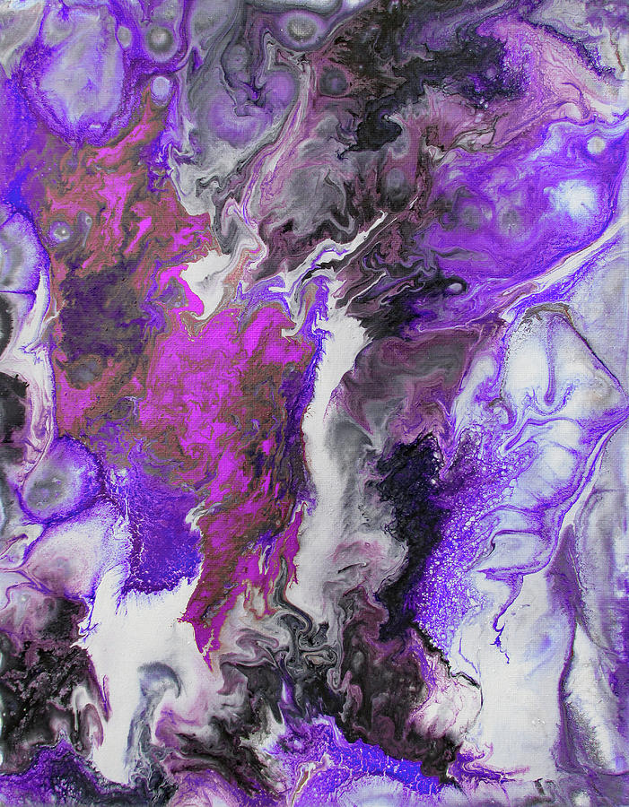 Paint Pour by Cori 219 Purple Painting by Corinne Carroll