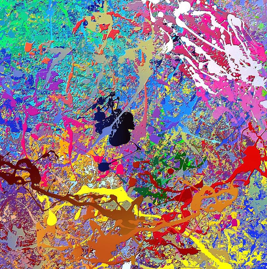 Paint Splatter Abstract Painting 104 by Bob Smerecki
