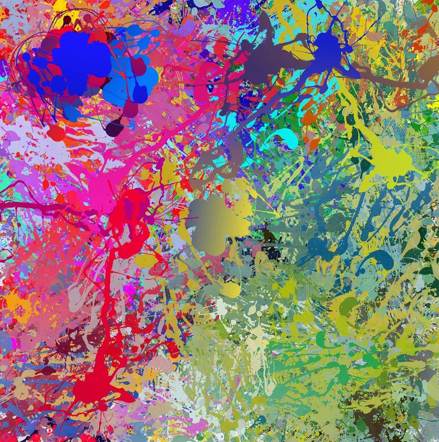 Paint Splatter Abstract Painting 105 Drawing by Bob Smerecki - Pixels