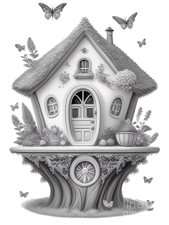 Paintable Fairy House Digital Art by Kimberly Hawthorne - Pixels