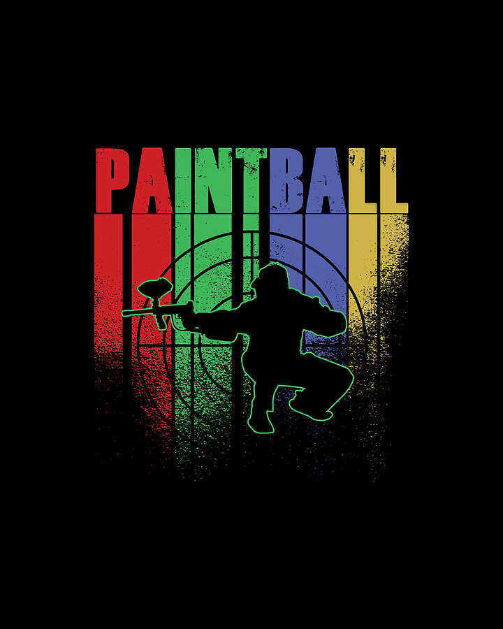 Paintball Retro Vintage Paintball Player Gift Digital Art by Thomas