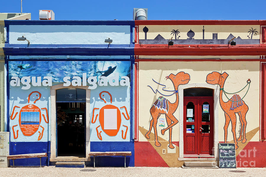 Painted bar fronts, Sagres, Algarve, Portugal Photograph by Neale And Judith Clark