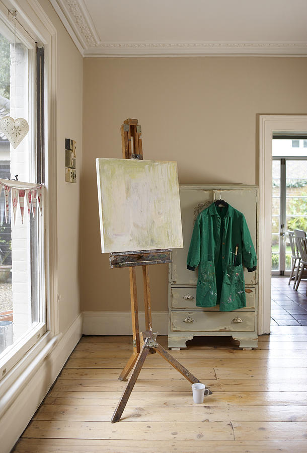 Painted canvas in home. Photograph by Dougal Waters