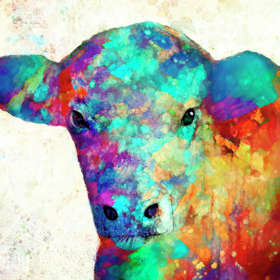 Painted Cow Four Mixed Media