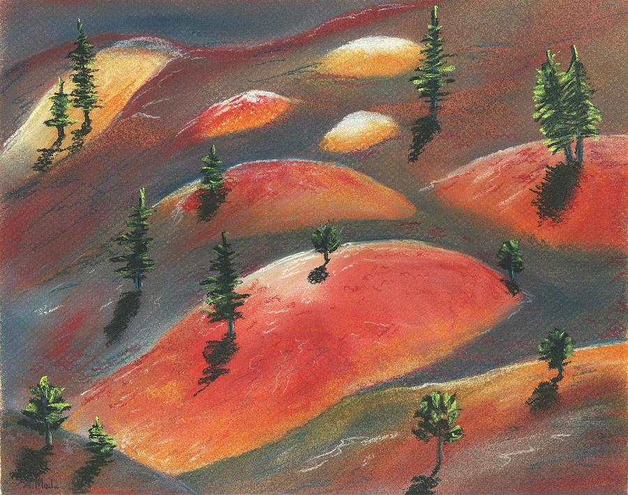 Painted Dunes - Lassen Volcanic NP Painting by Anastasiya Malakhova