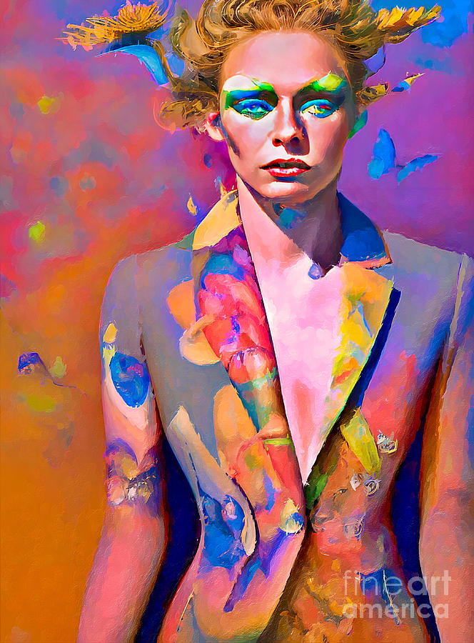Painted Fashion Blazer Digital Art by Lauries Intuitive