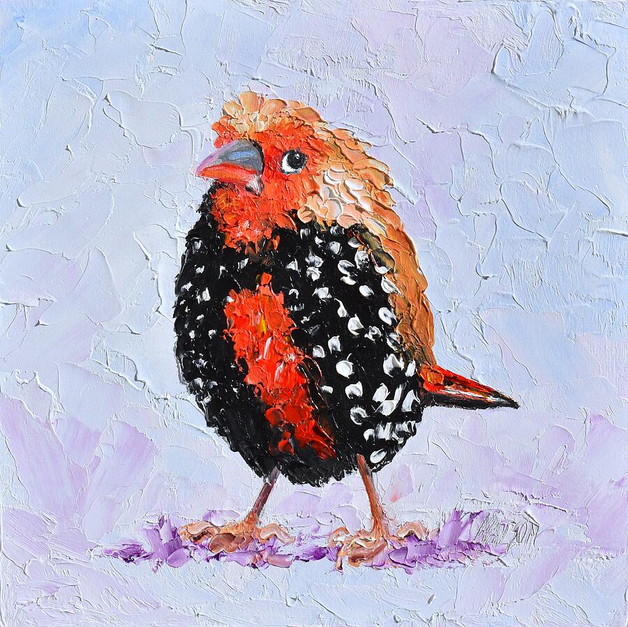 Painted Firetail Finch Painting by Jan Matson Painted Firetail Finch Painting by Jan Matson