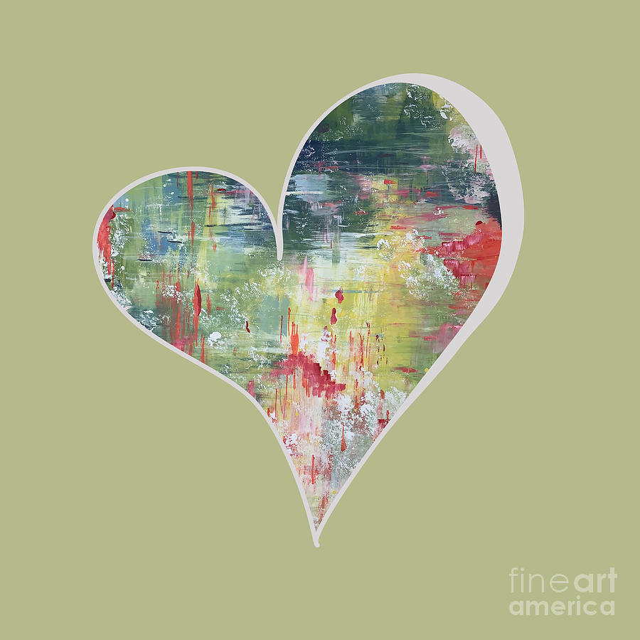 Painted Heart Painting by Christie Olstad