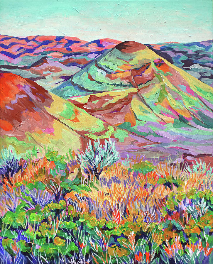 Painted Hills Painting by Anisa Asakawa
