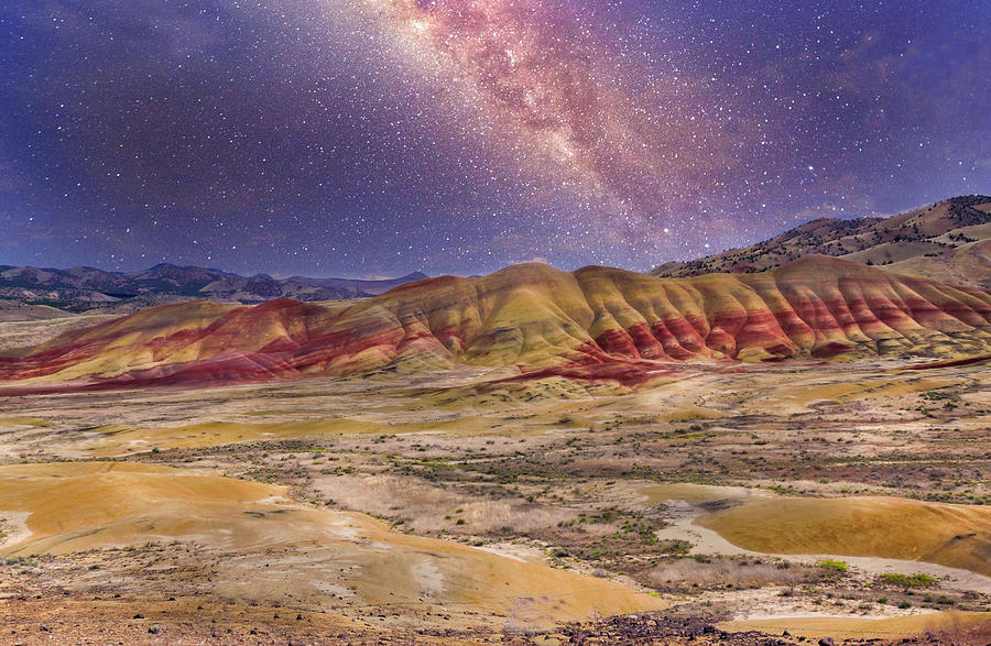 Painted Hills with Milky Way Photograph by Laura Wilensky | Fine Art ...