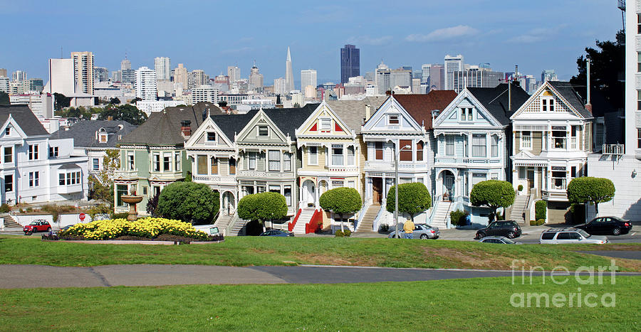 Painted Ladies near Alamo Square in San Francisco California 7027 Photograph by Jack Schultz