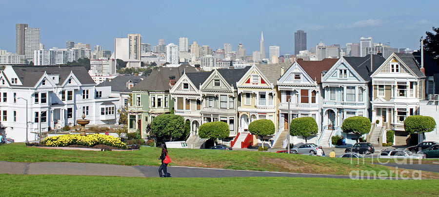 Painted Ladies near Alamo Square in San Francisco California 7029 Photograph by Jack Schultz