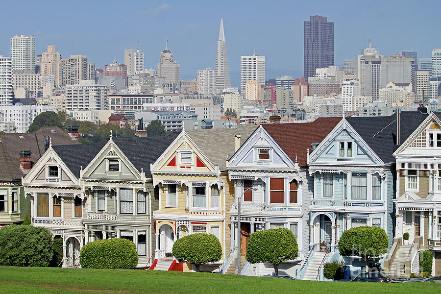 Painted Ladies near Alamo Square in San Francisco California 7042 Photograph by Jack Schultz