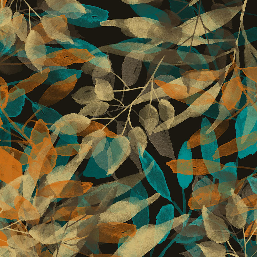 Painted Leaves Digital Art by Bonnie Bruno