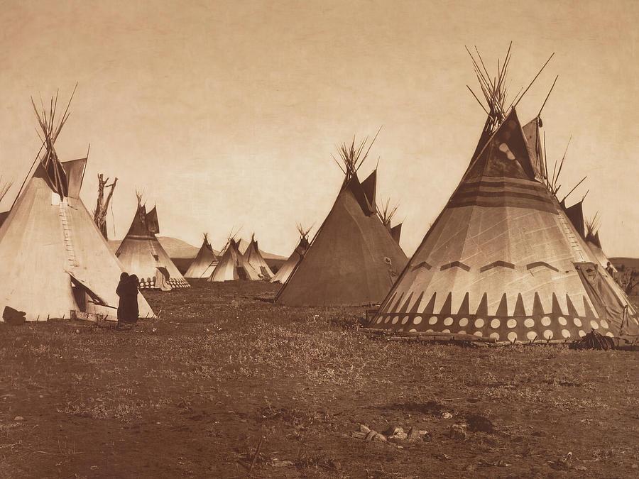 Painted Lodges - Piegan 1900 Photograph by Edward S Curtis