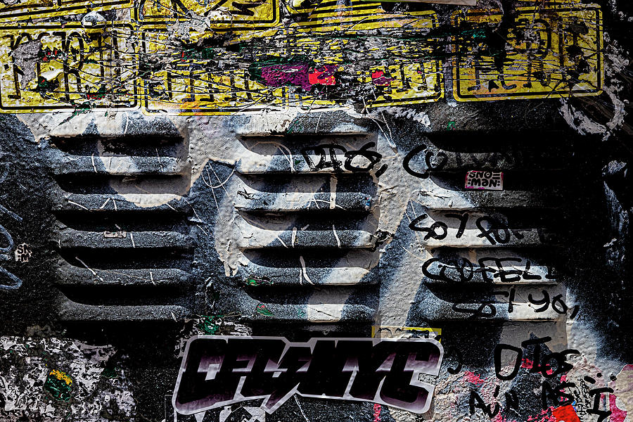 Painted Metal - Detail Of Graffiti Photograph