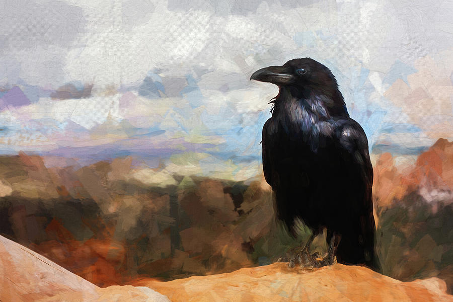 Painted Raven Digital Art by Terry Davis